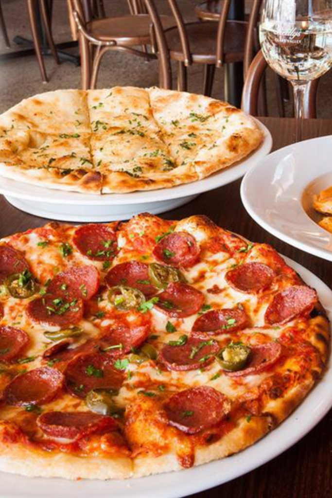 Wood-fired pizza at Cafe Brunelli Adelaide authentic Italian restaurant